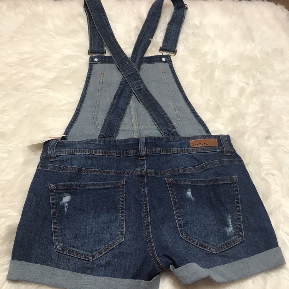 NWT Dollhouse Shortalls Denim Jean Shorts Sz 8 - Picture 13 of 14